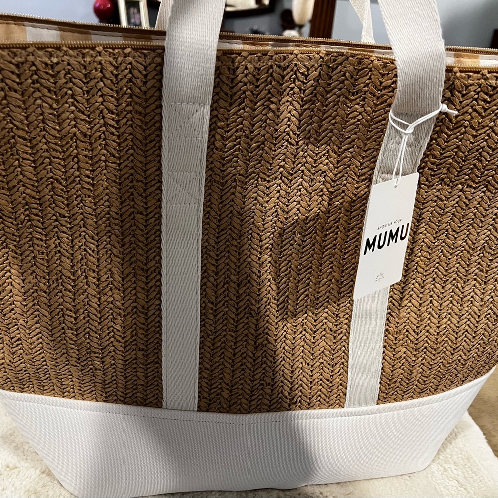 Show Me Your MuMu Tan and Cream Tote Bag